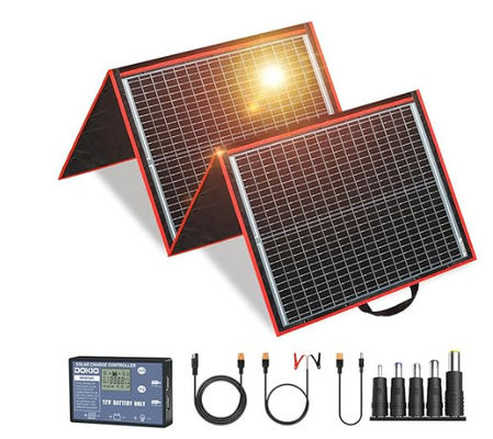 FT160 Hệ thống sạc pin mặt trời linh hoạt di động 160W 18V với ABS màu đen