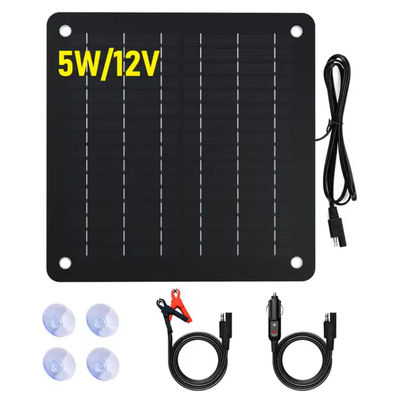 Bộ sạc pin năng lượng mặt trời 5W Bộ sạc pin mặt trời đơn tinh thể di động cho xe hơi