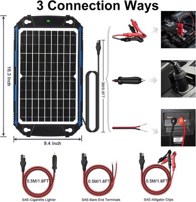 12W 12V tấm pin mặt trời sạc Trickle pin năng lượng mặt trời bảo trì pin MPPT