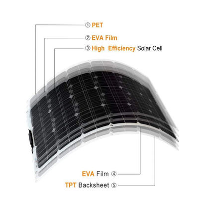 200W ETFE tấm pin mặt trời PV mặt trời linh hoạt PERC Monocrystalline FTET200