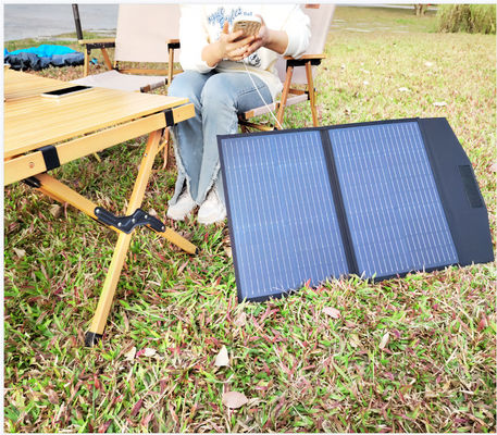FT60 tấm pin mặt trời gấp 60w sạc chăn chống nước IP65 với màu đen