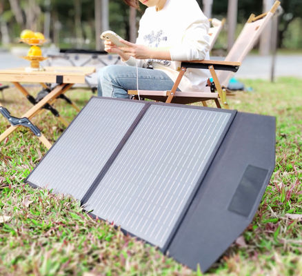 FT60 tấm pin mặt trời gấp 60w sạc chăn chống nước IP65 với màu đen