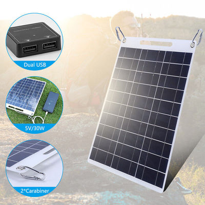 Đĩa năng lượng mặt trời di động Polycrystalline Silicon gấp đi bộ Mô-đun năng lượng mặt trời 30W