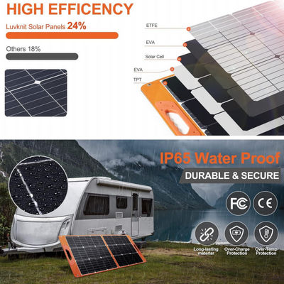 Bộ sưu tập hệ thống năng lượng mặt trời RV 100W có thể gập lại để cắm trại
