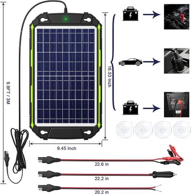 Bộ sạc pin mặt trời chống nước 10W 12V Bảo trì cho xe thuyền RV biển