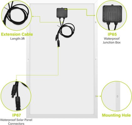 160W Off Grid Monocrystalline Photovoltaic Cell Module Mono Poly Solar Panel 12V