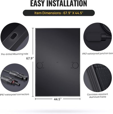 400W 10BB Đèn phẳng cứng pin mặt trời đơn mô-đun mặt trời OEM