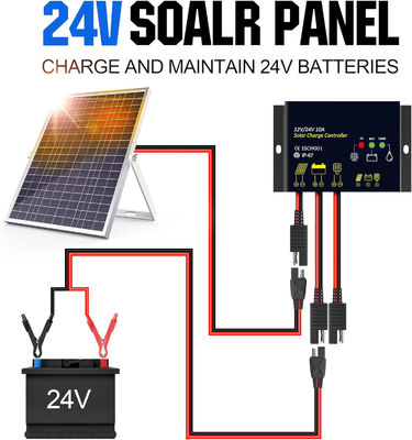 30 Watt 24V Phân tích năng lượng mặt trời Kit Trickle Charger Maintenance Controller