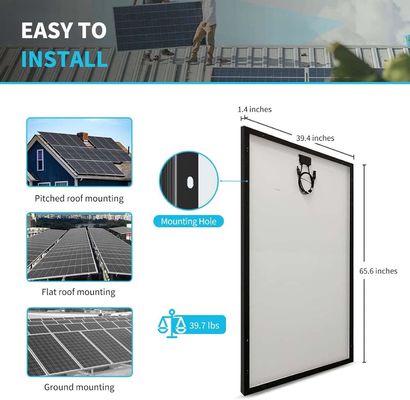 24V 320W tấm pin mặt trời đơn tinh thể On Off Grid cho RV Trailers
