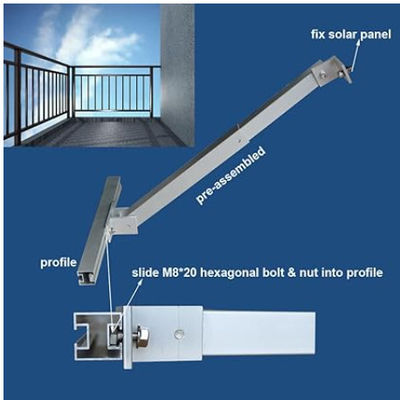 Phòng chống rỉ sét ban công tấm pin mặt trời ắp đặt ếch nhẹ với màu trắng