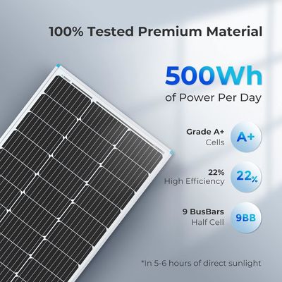 Photovoltaic Monocrystalline Balcony Panel Solar 100 Watt 12V OEM