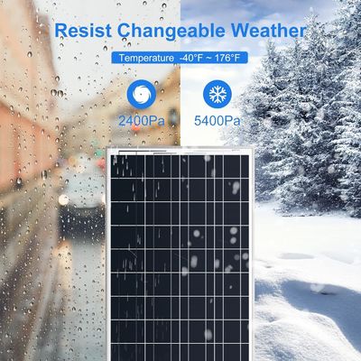 Polycrystalline ban công tấm pin mặt trời Off Grid 100 Watt 12 Volt