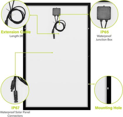 250W 15V Monocrystalline Sloar Panel Photovoltaic Module Off Grid Đèn