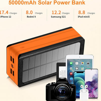 Bộ sạc điện thoại không dây pin mặt trời cầm tay 50000mAh