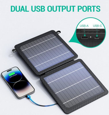 Ngân hàng sạc năng lượng mặt trời di động 10W cho cắm trại 5V 2A chống nước IPX4