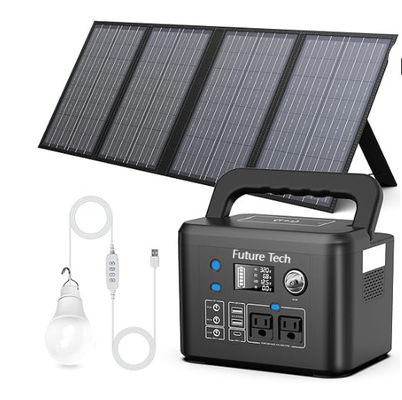 FTB70000 Power Bank với máy phát điện năng lượng mặt trời 350W, tấm pin mặt trời 60W và bộ đèn LED USB 10W