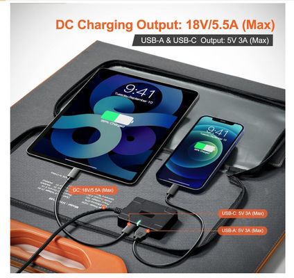 100 Watt chăn mặt trời gấp Đĩa năng lượng mặt trời di động cho ngoài trời
