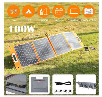 Bộ sạc tấm màn hình mặt trời gấp 18V 100W tùy chỉnh với đầu ra DC