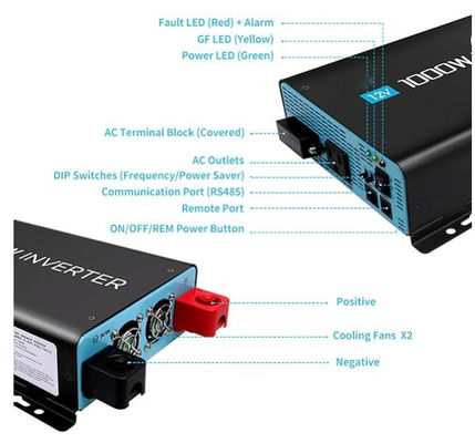 FTB1000 Off-Grid Solar Inverter MPPT cho hệ thống năng lượng mặt trời ngoài lưới với màu đen
