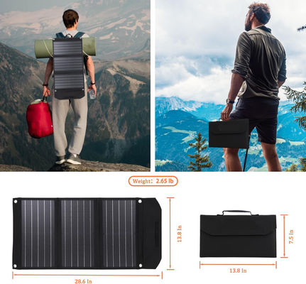 Bộ sạc tấm pin mặt trời di động gấp 30W cho cắm trại ngoài trời