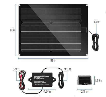 FTBM15 Bộ bảng điều khiển năng lượng mặt trời tích hợp MPPT Charge Controller chống nước với màu đen