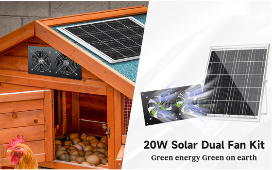 FTB20 Outdoor Solar Panel Kit Quạt xả chạy cho gà IP65 chống nước