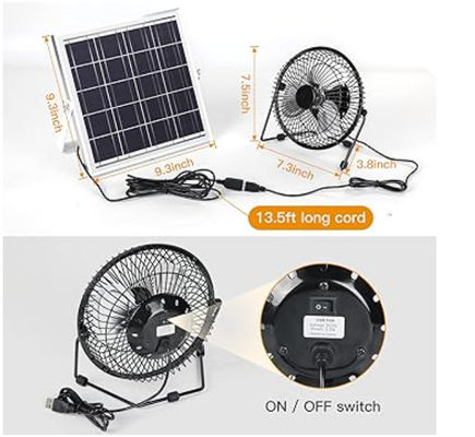 FTB10 Phân tích năng lượng mặt trời Quạt xả 6 inch Quạt năng lượng mặt trời Lượng không khí cao 2000RPM 36dB