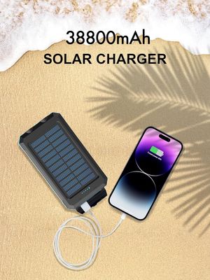 38800mAh Năng lượng mặt trời USB Power Bank Kiểm soát nước cho cắm trại ngoài trời